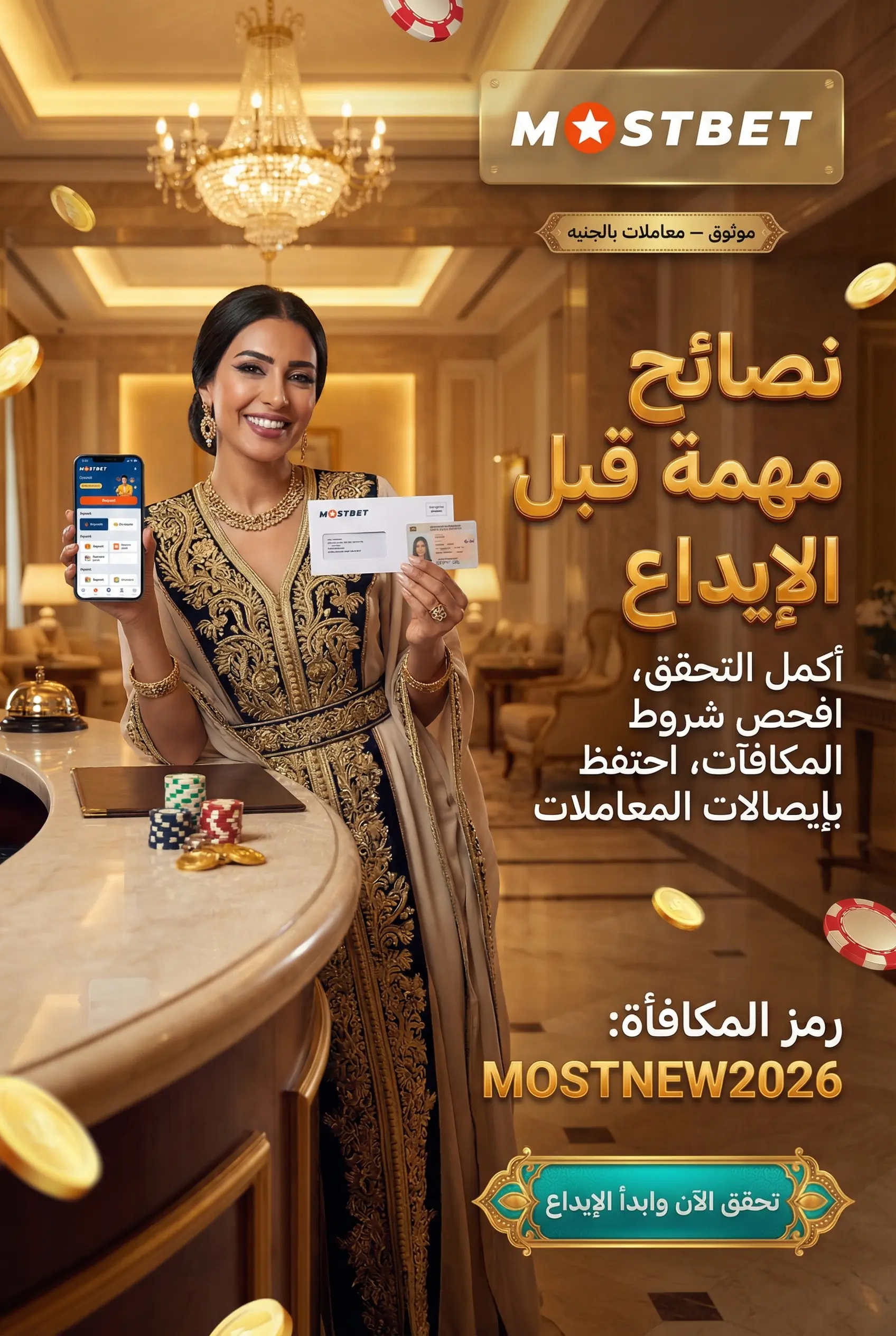 نصائح مهمة قبل الإيداع في Mostbet