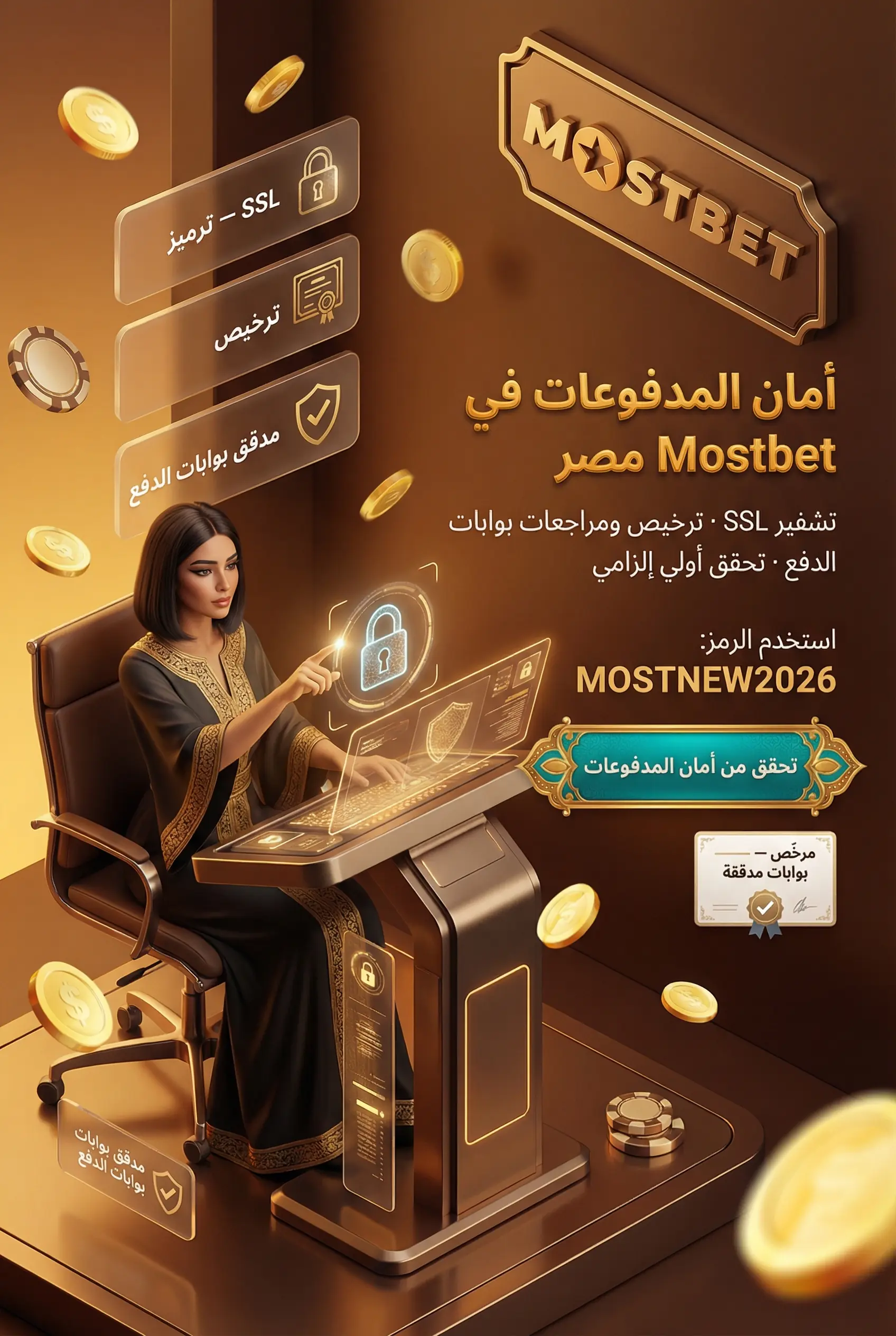 أمان المدفوعات في Mostbet مصر