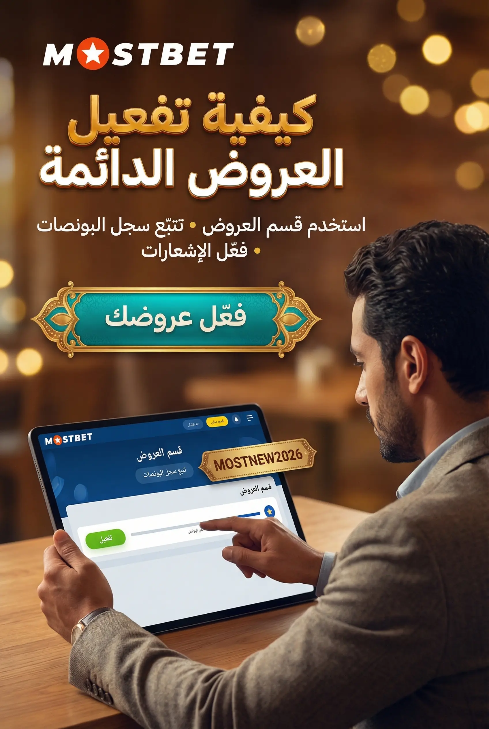 صورة توضح كيفية تفعيل واستخدام العروض الدائمة