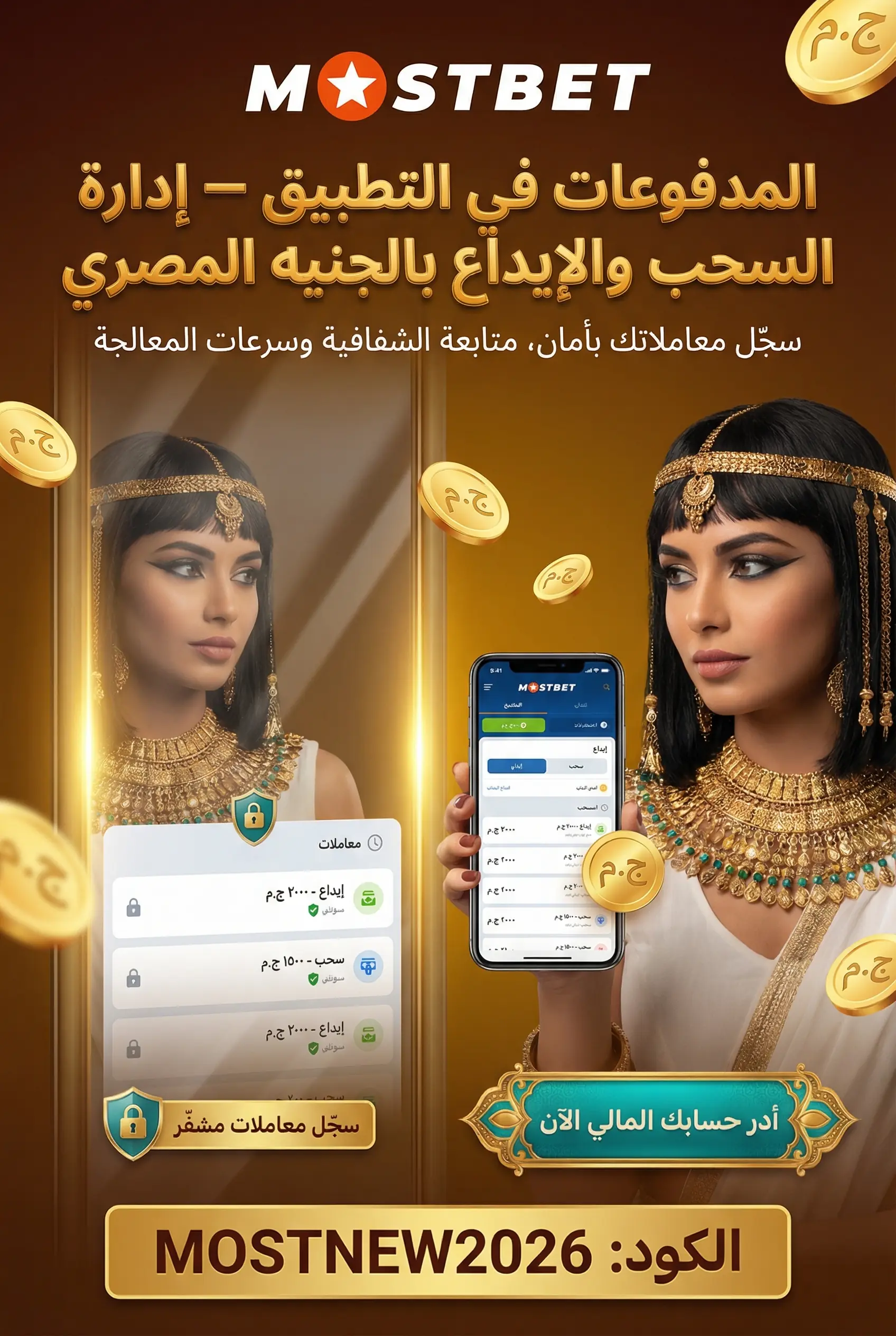 المدفوعات والإيداع والسحب في التطبيق